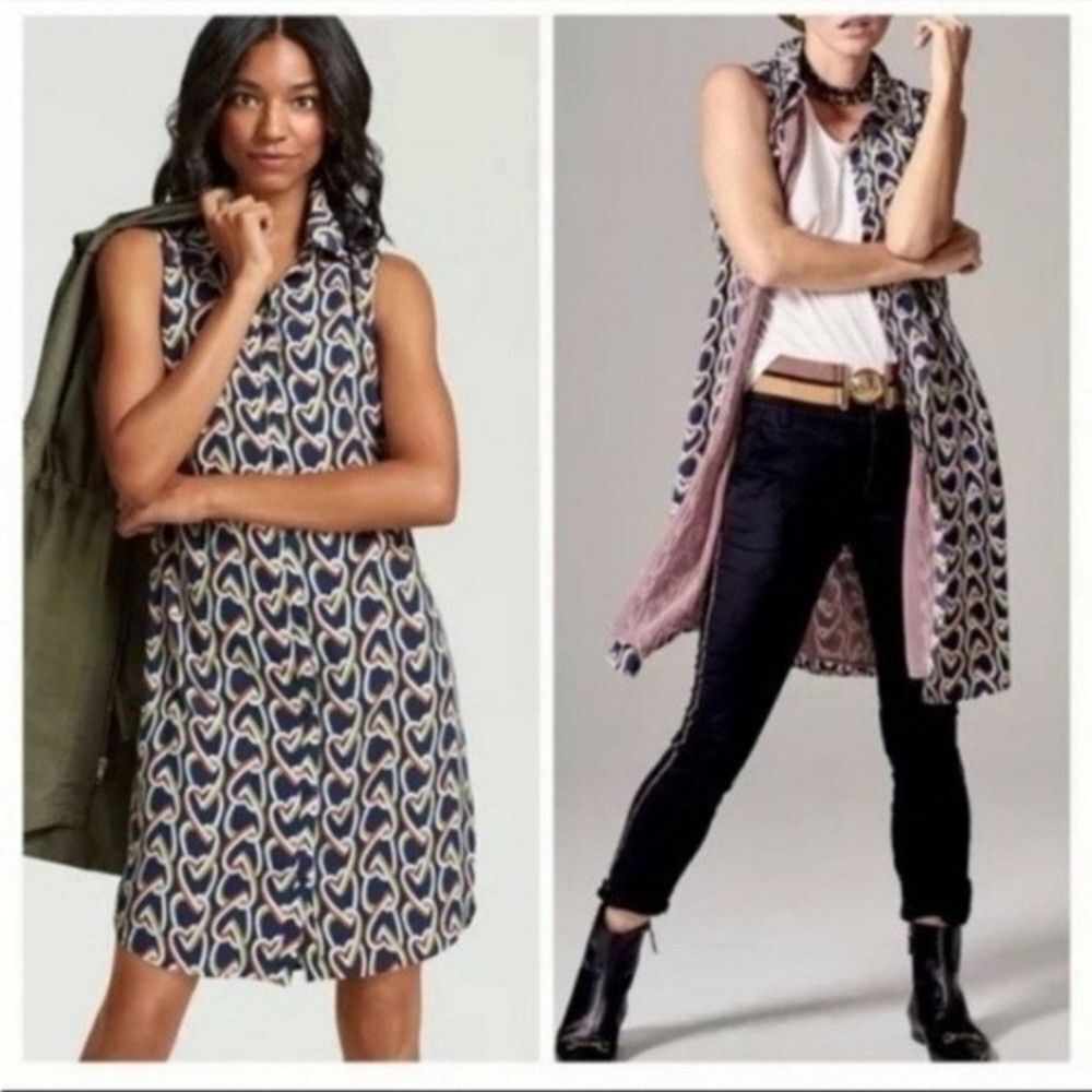 Cabi Women's Amour Interlocking Heart Chain Sheath Dress/Duster Style 5370